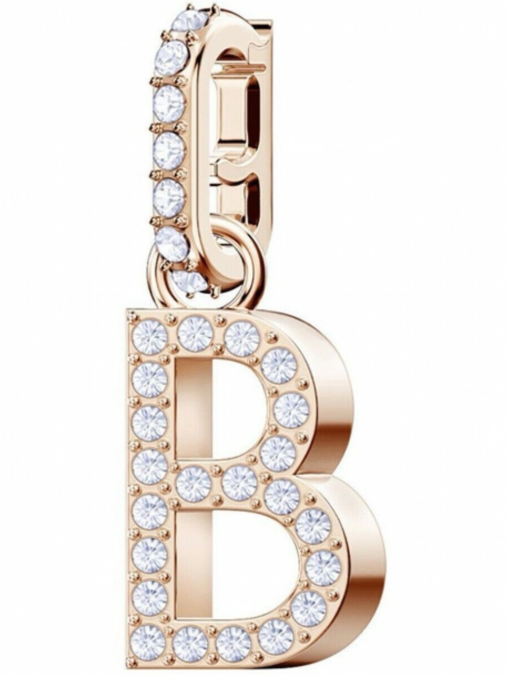 SWAROVSKI Rose Gold Crystal 'B' Initial Charm Pendant